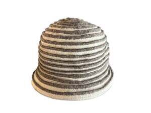 Complit by Marisa Striped Wool Blend Bucket Cloche Hat